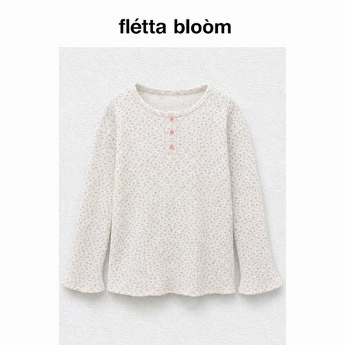 ●fletta bloom韩国小众潮牌minjiena碎花长袖t恤女韦雪休闲上衣