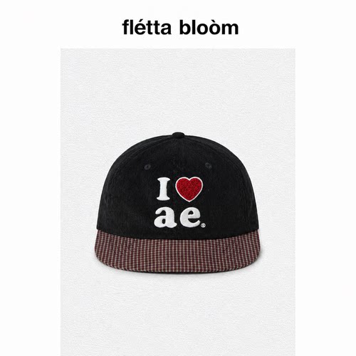 ●fletta bloom韩国aeae帽子字母棒球帽重工刺绣鸭舌帽迷彩遮阳帽