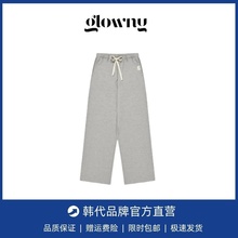 【现货】韩国小众glowny赵露思同款松紧腰系带阔腿休闲裤直筒长裤