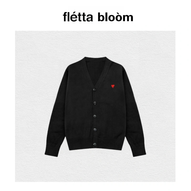 【现货】fletta bloom开衫毛衣大爱心提花宽松休闲情侣款针织衫