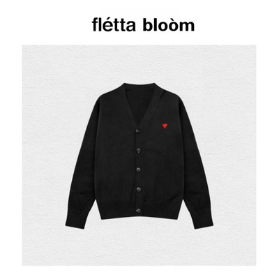 【现货】fletta bloom开衫毛衣大爱心提花宽松休闲情侣款针织衫