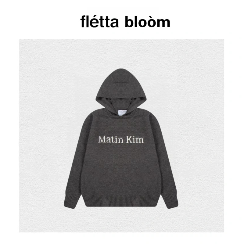 【现货】fletta bloom韩国潮牌matinkim羊毛破洞针织连帽套头