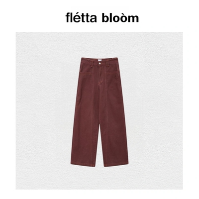 【现货】fletta bloom韩国小众潮牌牛仔裤TCM口袋海星直筒阔腿裤