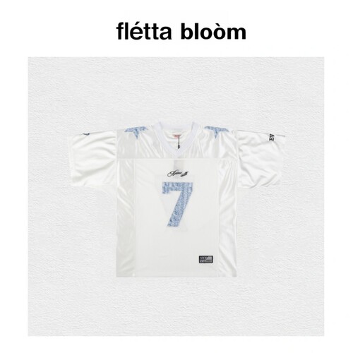 【现货】fletta bloom韩国2000archives美式拼接短袖球衣T恤夏