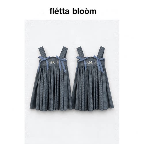 ●fletta bloom freckle小羊刺绣两穿蓬蓬裙夏季小个子蝴蝶结裙子