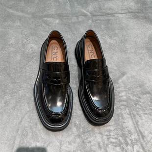 实体发货CNC男鞋2024年冬季新款 男士头层真皮套脚单鞋男休闲皮鞋