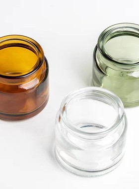 现货小号玻璃香薰蜡烛杯100ml200ml烛台木塞玻璃罐茶色玻璃瓶