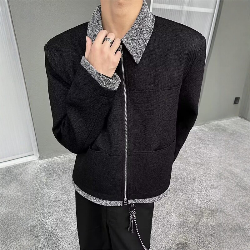 韩系小香风翻领外套男女春秋季