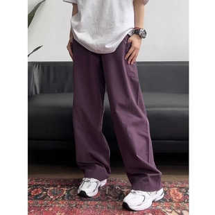 弯刀裤男夏季日系卡其色cleanfit裤子宽松阔腿美式速干冰丝工装裤