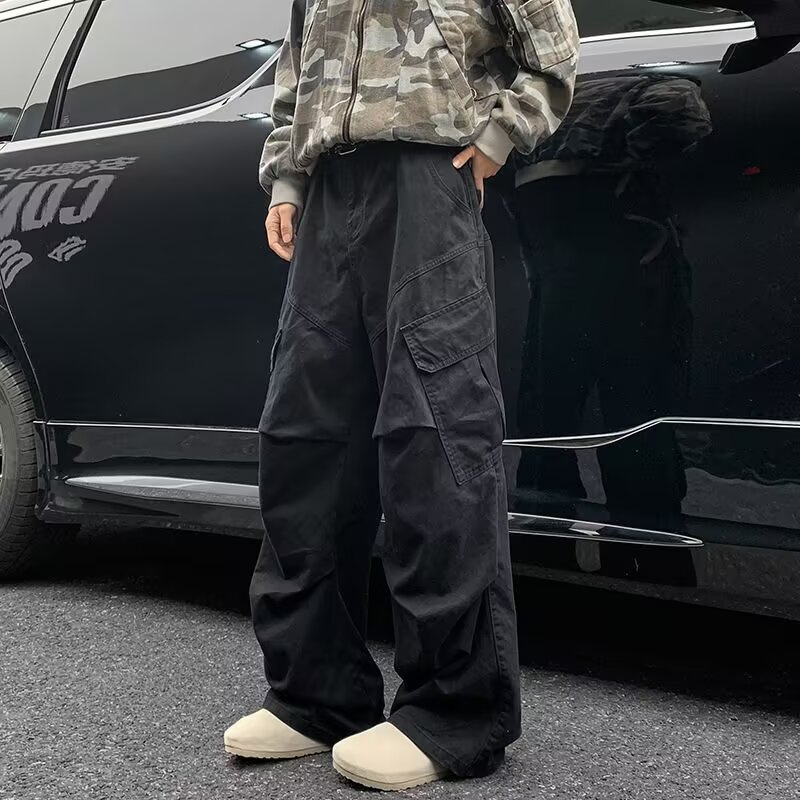 工装裤男2025夏季新款美式高街痞帅高级感潮牌宽松直筒休闲长裤子