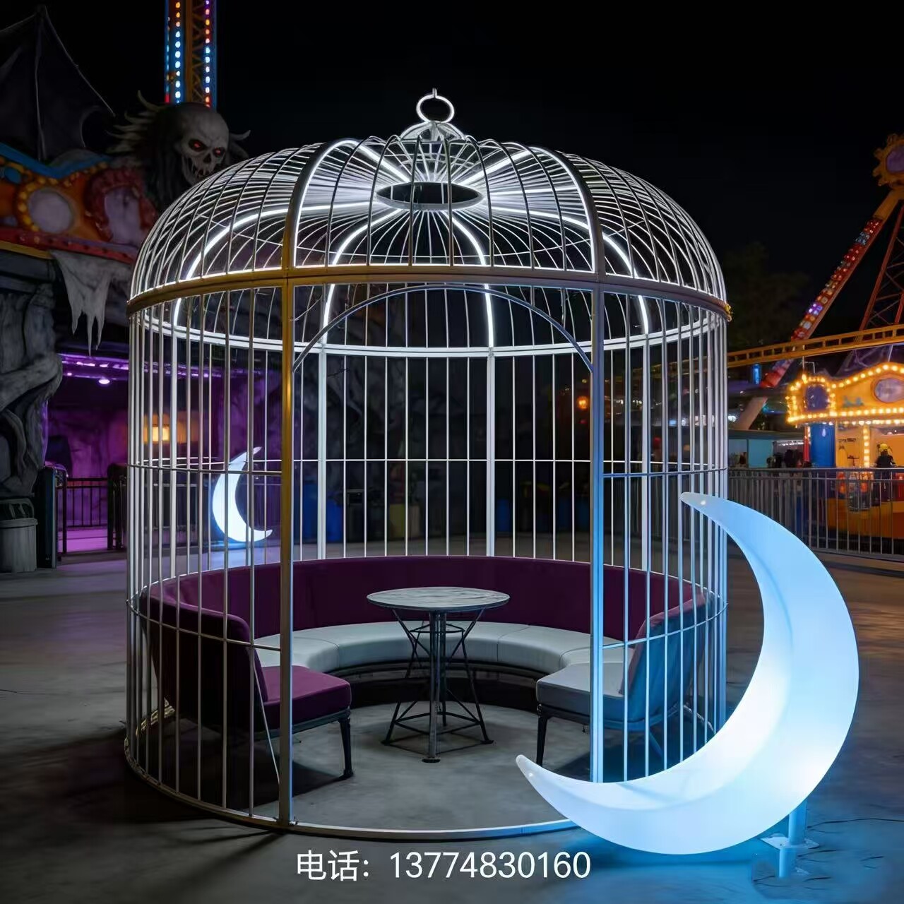 铁艺超大型鸟笼户外酒店巨型餐厅鸟笼卡座咖啡厅装饰大号鸟笼座椅