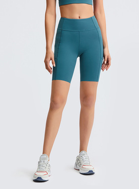 夏季新款侧边口袋瑜伽裤弹力收腰裸感健身蜜桃臀运动短裤女DK068