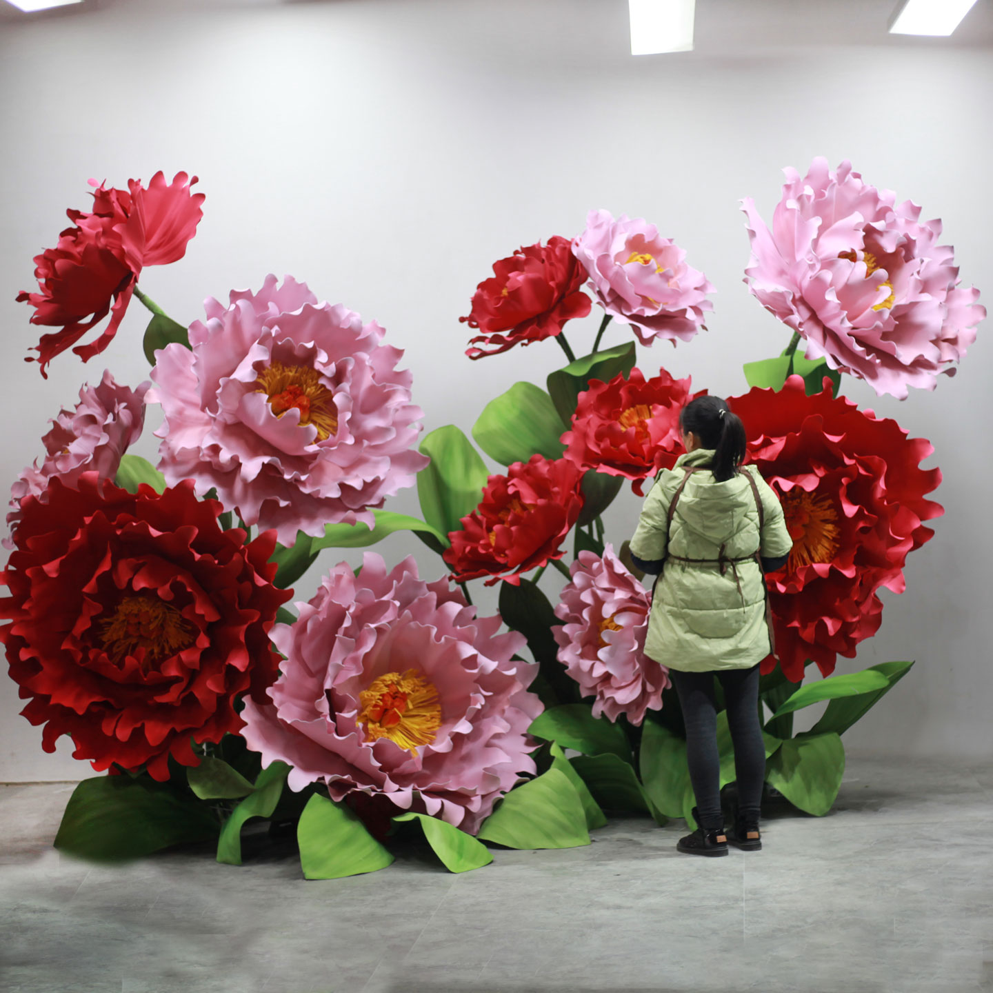 大型彷真花EVA牡丹花户外防水巨型纸花婚礼橱窗美陈活动布置花艺