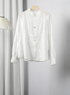 2025早春新款女装白色女士衬衫女内搭叠穿超好看独特漂亮刺绣衬衣