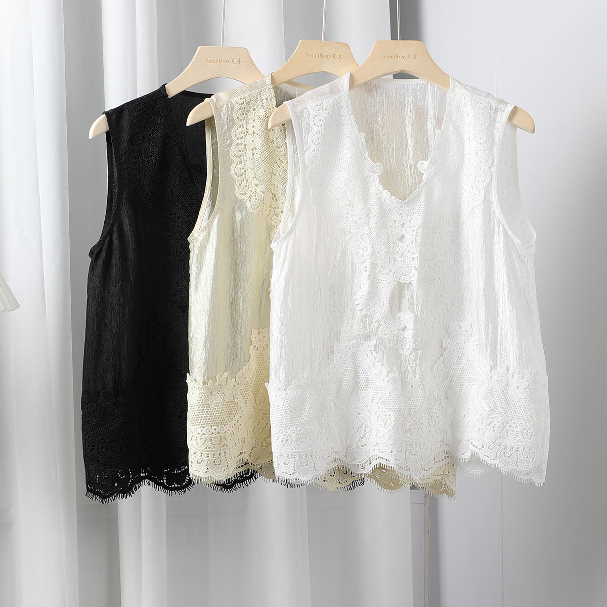 欧洲站2025夏季新款蕾丝背心吊带