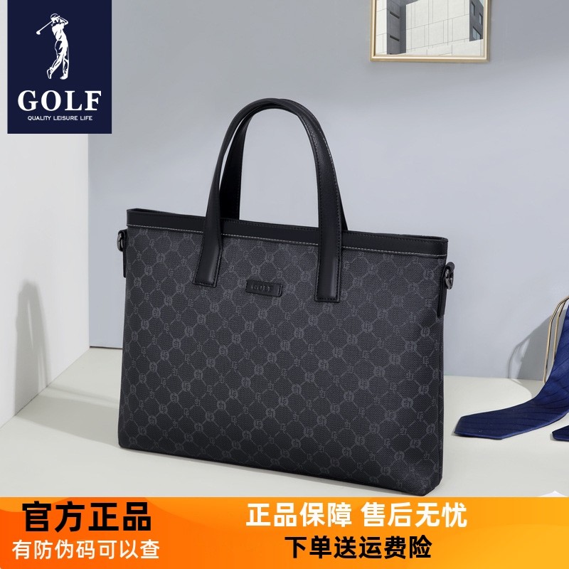 GOLF男包手提包商务公文包老花时尚单肩包斜挎包男士大容量电脑包,箱包皮具/热销女包/男包,男士包袋,淘宝优惠券,粉丝福利购,淘宝优惠卷