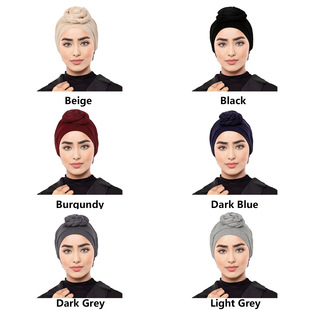 亚马逊热卖女士头巾帽 时尚蜗牛便便帽波西米亚风盘花帽包头帽