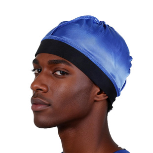 Solid Color Wave Caps Durag for Men Headwear Soft 男士包头帽