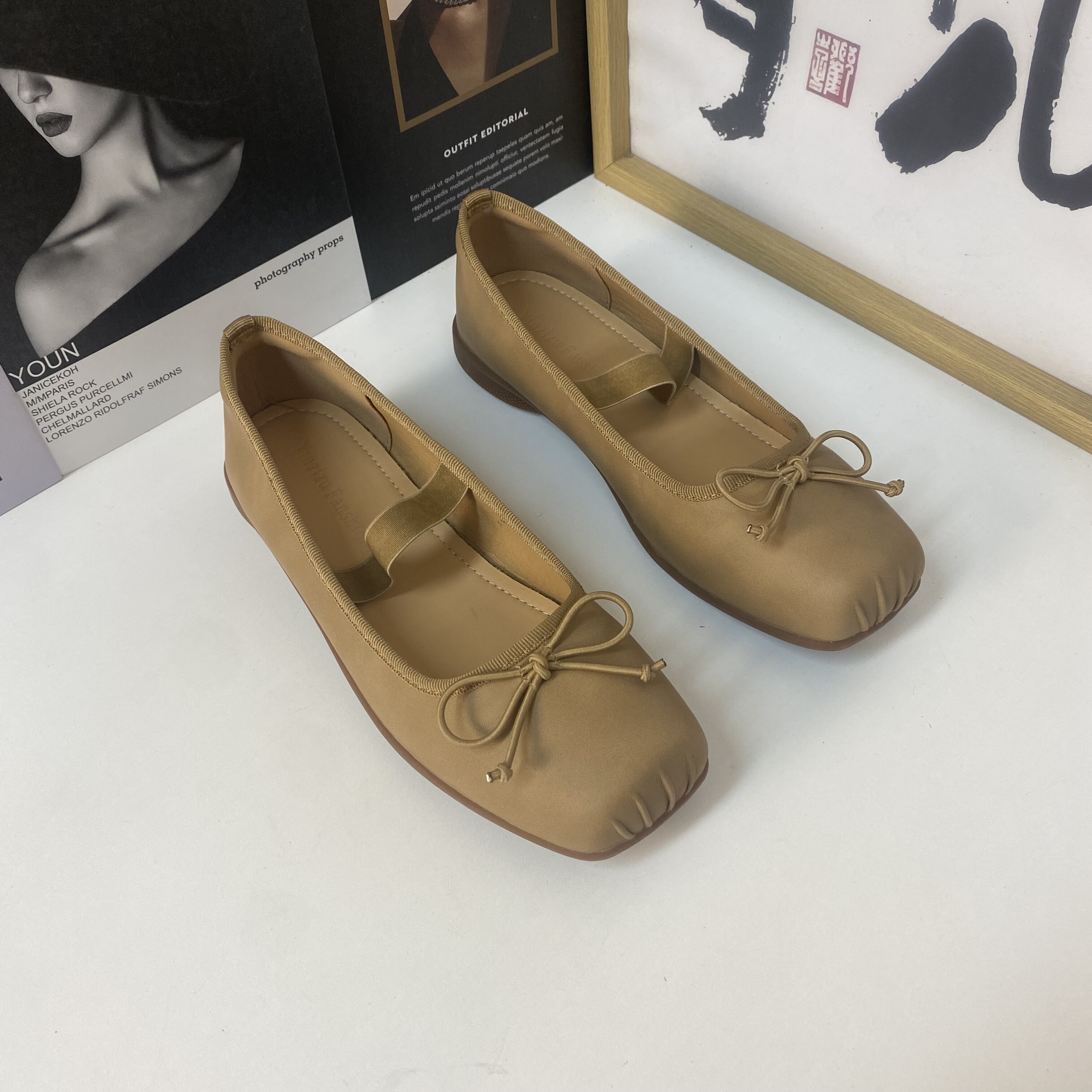 软皮版~法式平底浅口单鞋女2025春夏季新款配裙子蝴蝶结玛丽珍鞋