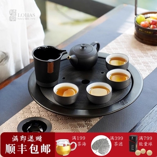 茶礼成套茶组带茶盘轻奢家用办公室功夫茶具 台湾陆宝陶瓷环宇经典