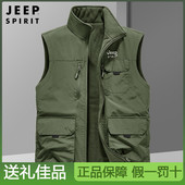 JEEP 外套马夹 加绒保暖坎肩无袖 SPIRIT吉普双面穿马甲男士 春秋季