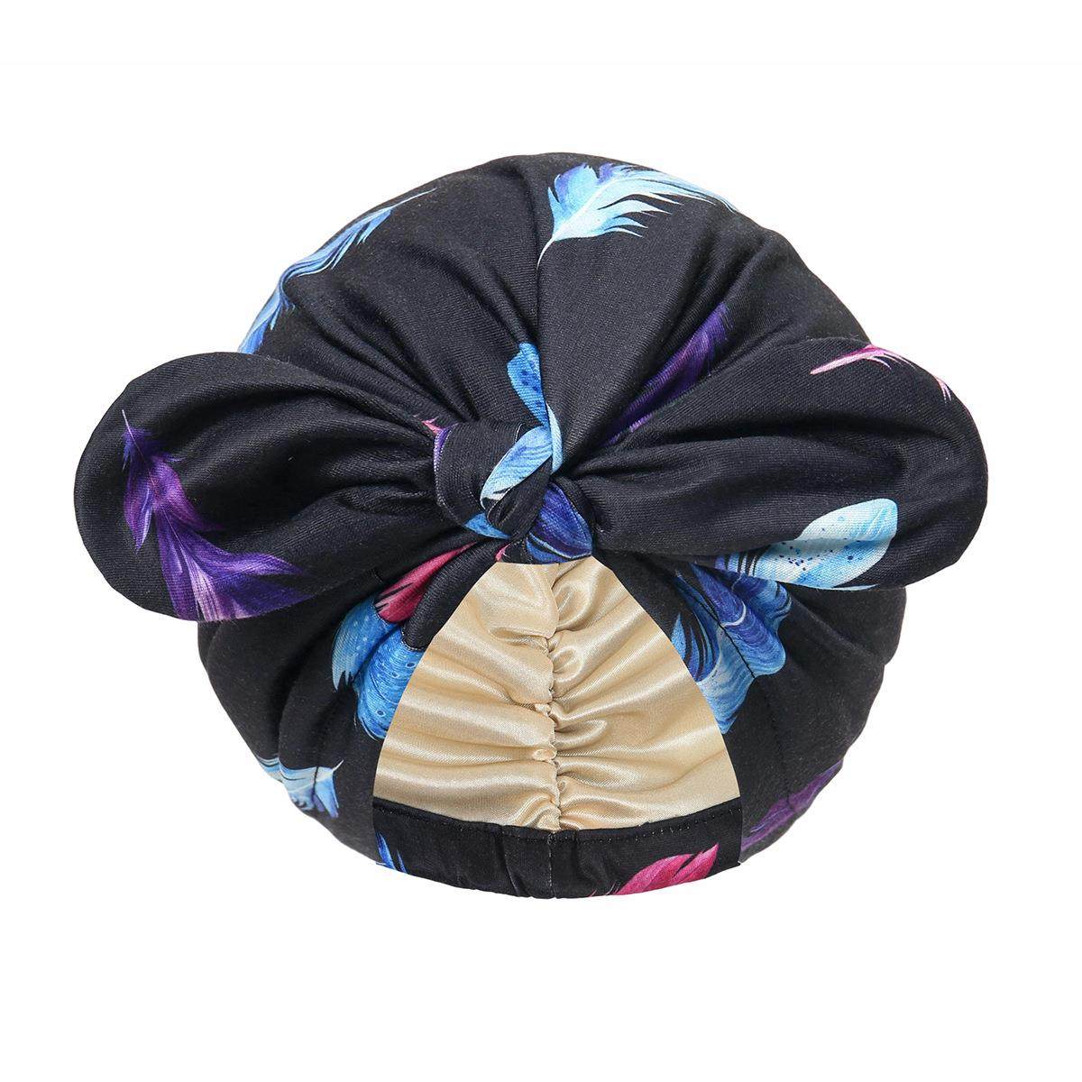 兔耳朵打结双层色丁里布套头帽子女士印花包头帽,服饰配件/皮带/帽子/围巾,帽子,淘宝优惠券,粉丝福利购,淘宝优惠卷