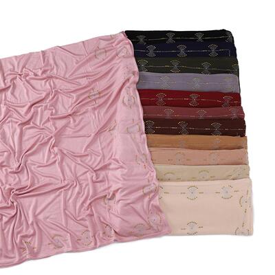 新款弹性透气纯色丝光棉蒲公英烫钻长巾汗布jersey披肩包头围