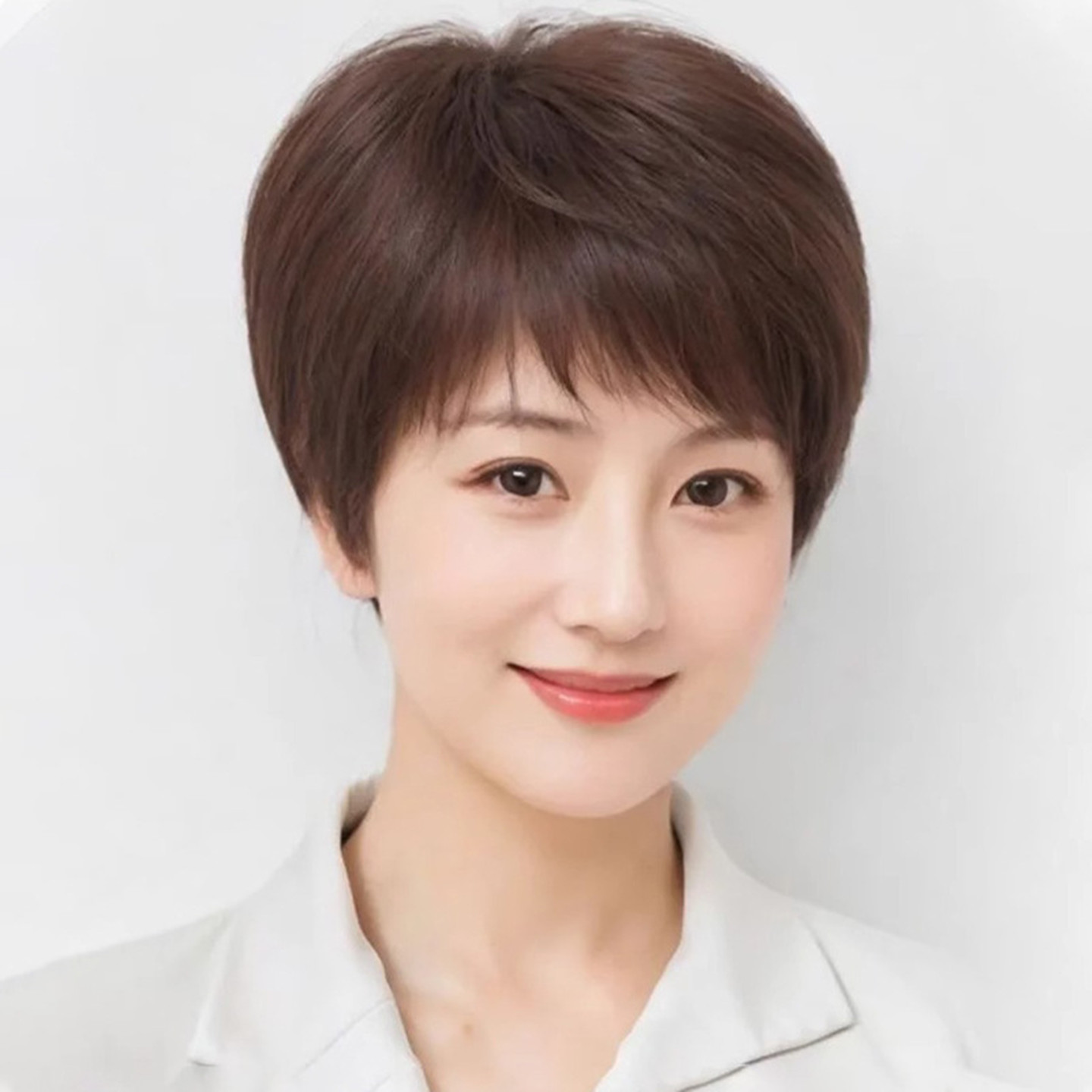 假发女全头套日常短发真发妈妈款中老年女士全真发无痕隐形假发套