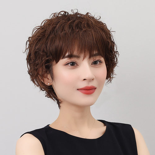 假发短发女短卷发妈妈蓬松自然