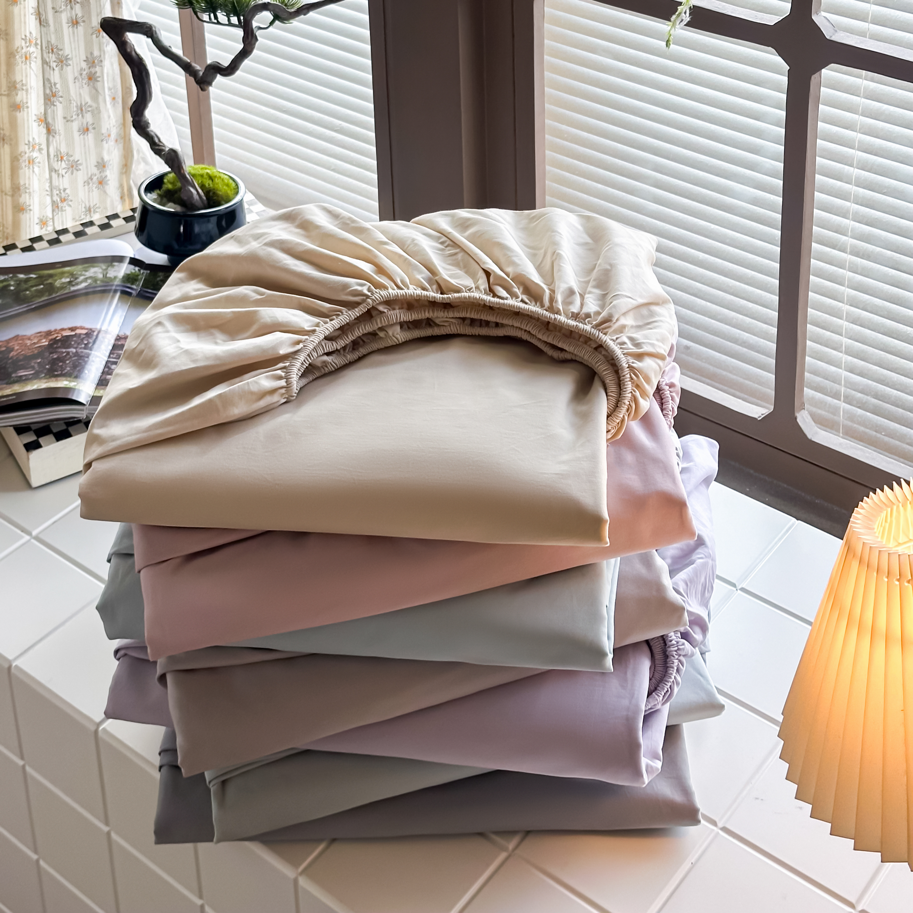 新款全棉磨毛床笠单件纯色床单