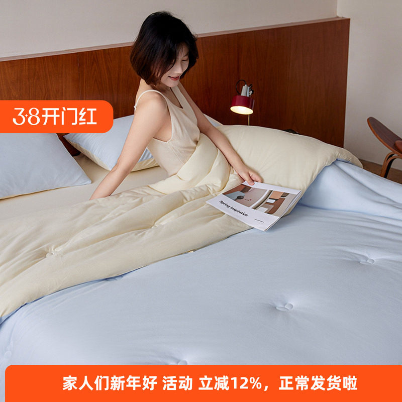 天竺棉冬被芯抑螨抗菌A类全棉针织棉春秋被柔软保暖加厚床上用品
