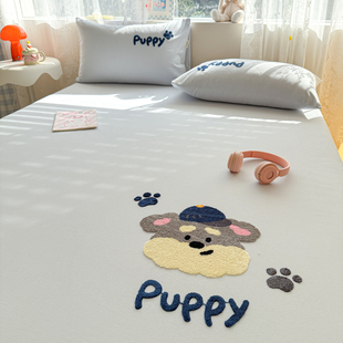 全棉加厚磨毛床笠单件新款 通用床垫保护罩三件套 A类绣花床单四季