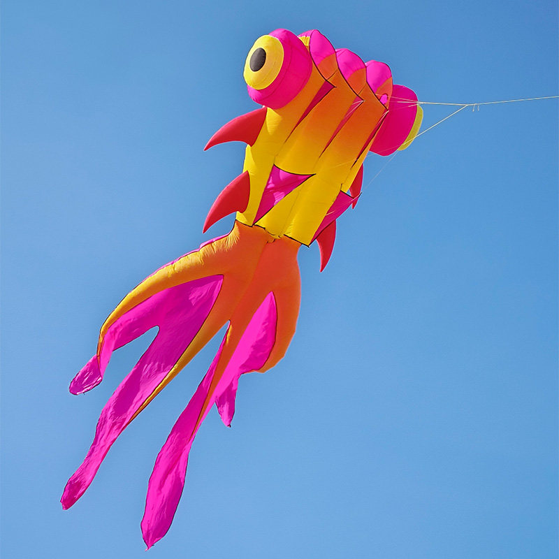 大型软体风筝大金鱼马老四专业级高档伞布抗大风无骨成人潍坊风筝