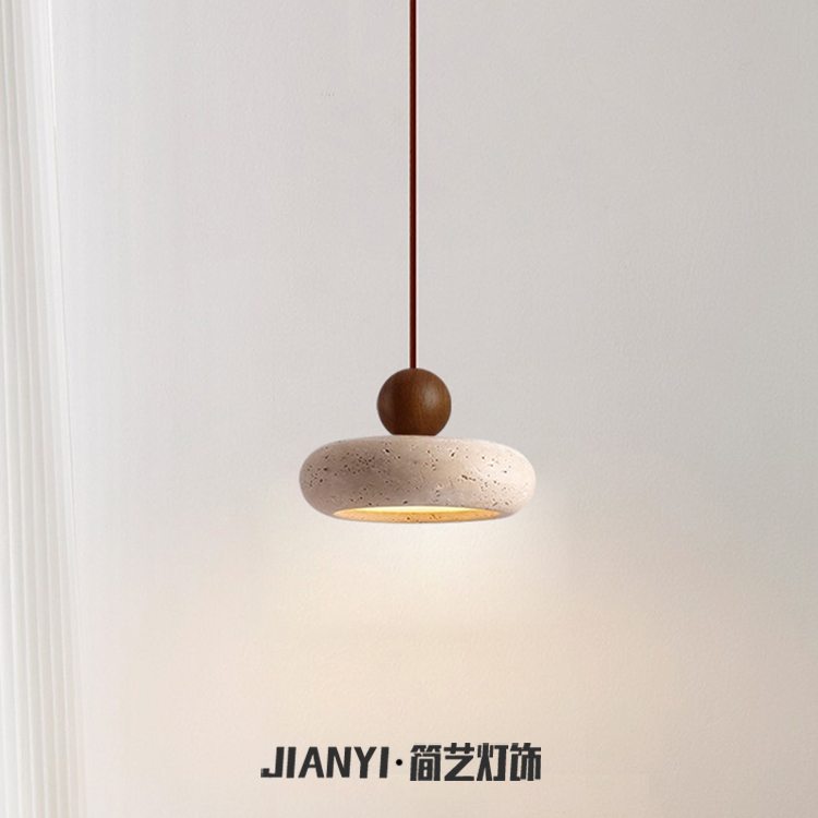 圆形黄洞石吧台餐厅吊灯个性创意