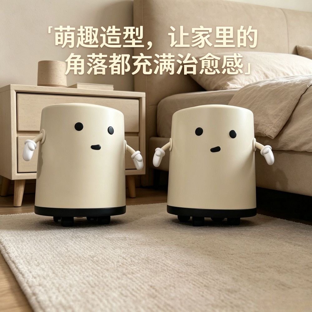 垃圾桶家用轻奢客厅厨房卧室可移动带盖防臭高颜值大容量带轮纸篓