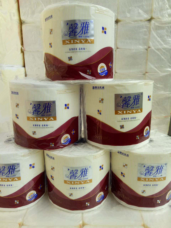 馨雅有芯卷筒纸卫生纸可湿水印花量贩装家用厕所纸巾5100克30卷