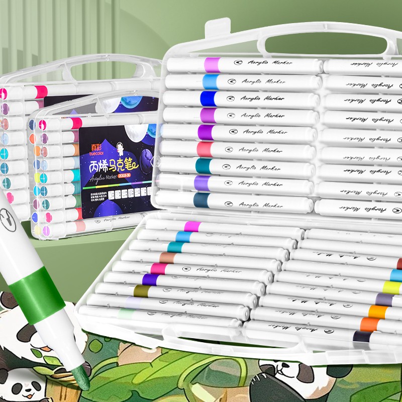 36色丙烯马克笔2盒儿童小学生专用不透色可叠色美术画画 618