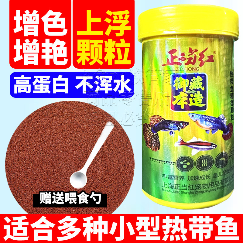 正当红神仙鱼饲料高蛋白小颗粒上浮鱼食埃及热带鱼斗鱼专用鱼粮