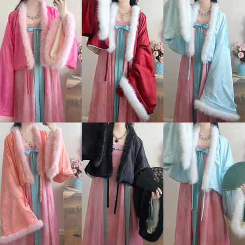 云歌赋唐制汉服加绒面料披衫