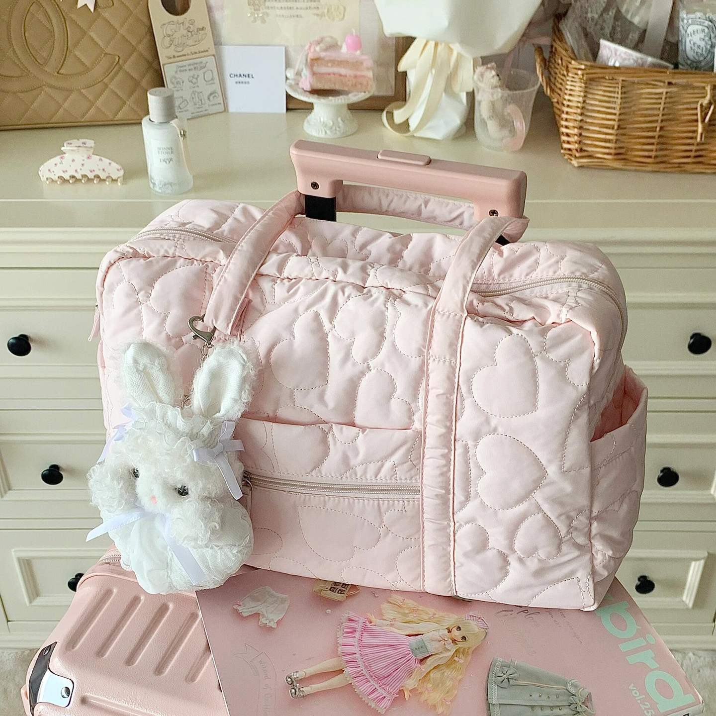 包包女大容量通勤健身旅行托特包2025新款粉色爱心刺绣手提单肩包,箱包皮具/热销女包/男包,通用款女包,淘宝优惠券,粉丝福利购,淘宝优惠卷