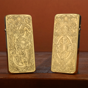 佐罗ZT5 煤油打火机 108HTHZ黄铜超薄纯铜精雕防风男个性