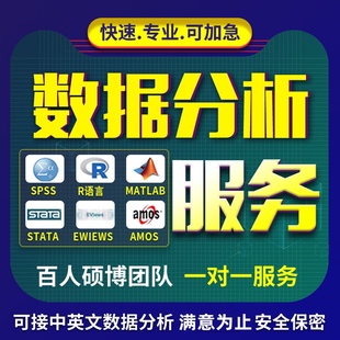SPSS数据分析服务eviews实证stata调查问卷meta医学amos统计R代做