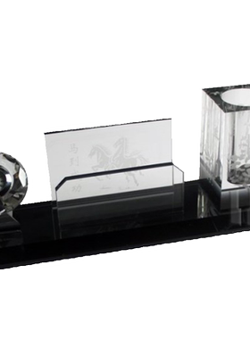 水晶商务实用摆件笔筒毕业纪念品