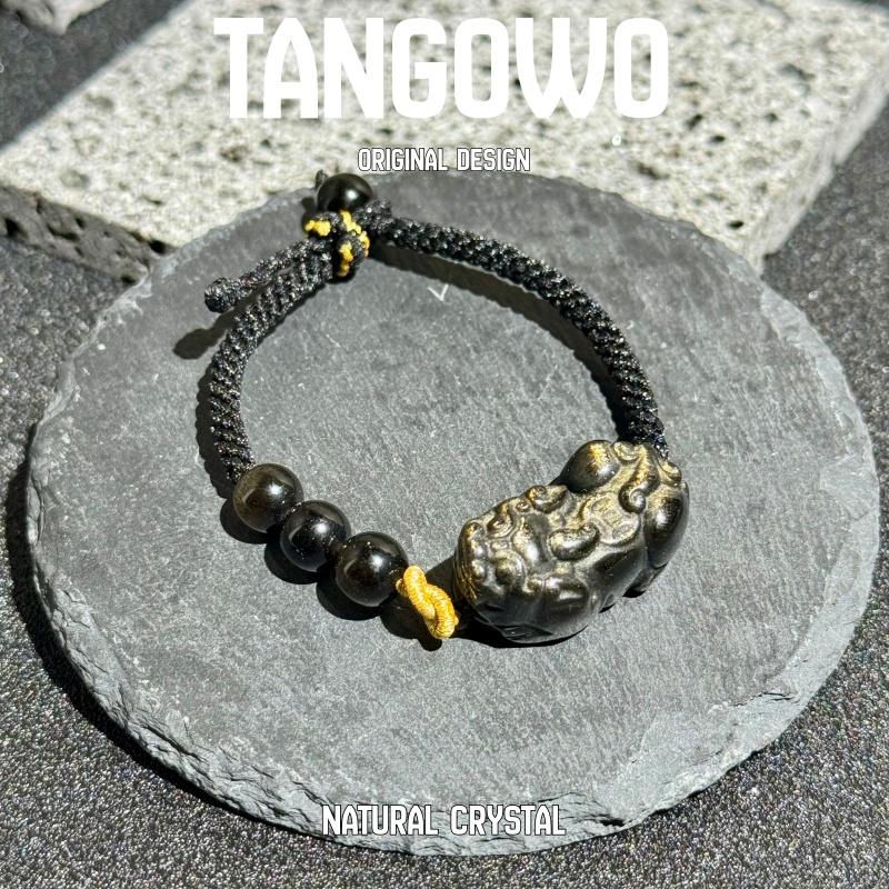 天然金曜石貔貅手链国潮本命年