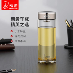 希诺单层玻璃杯男款便携水杯女办公室泡茶杯大容量杯子家用茶杯