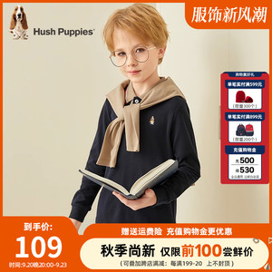 暇步士童装男童长袖polo衫2023秋季新款儿童纯棉翻领T恤上衣休闲