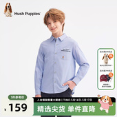 新款 暇步士童装 春秋季 衬衫 大童学院风翻领衬衣儿童上衣 男童长袖