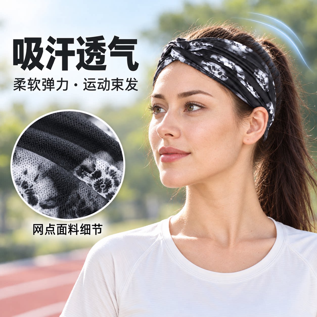 运动发带吸汗透气柔软弹力易束发