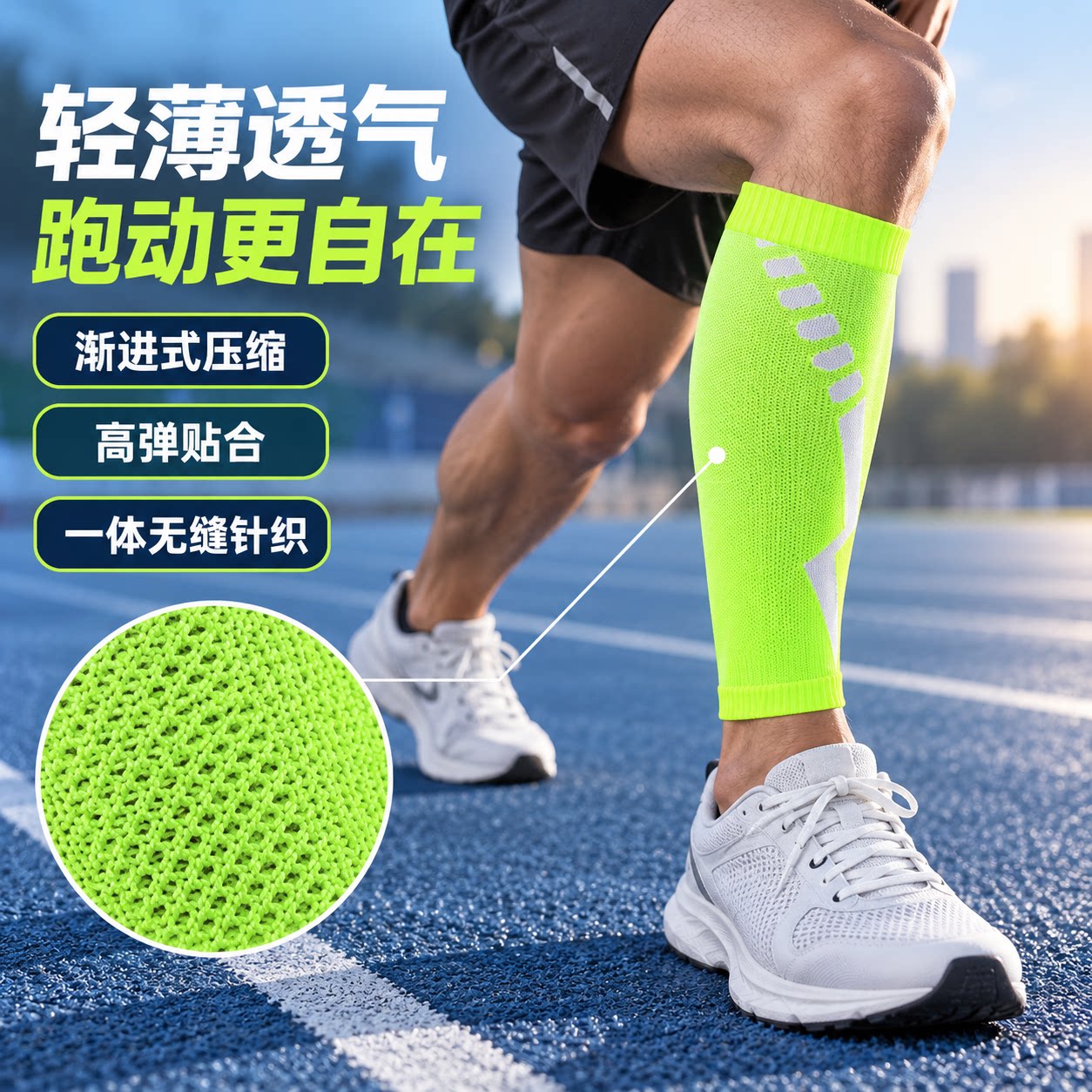 轻薄透气高弹贴合的运动护小腿套