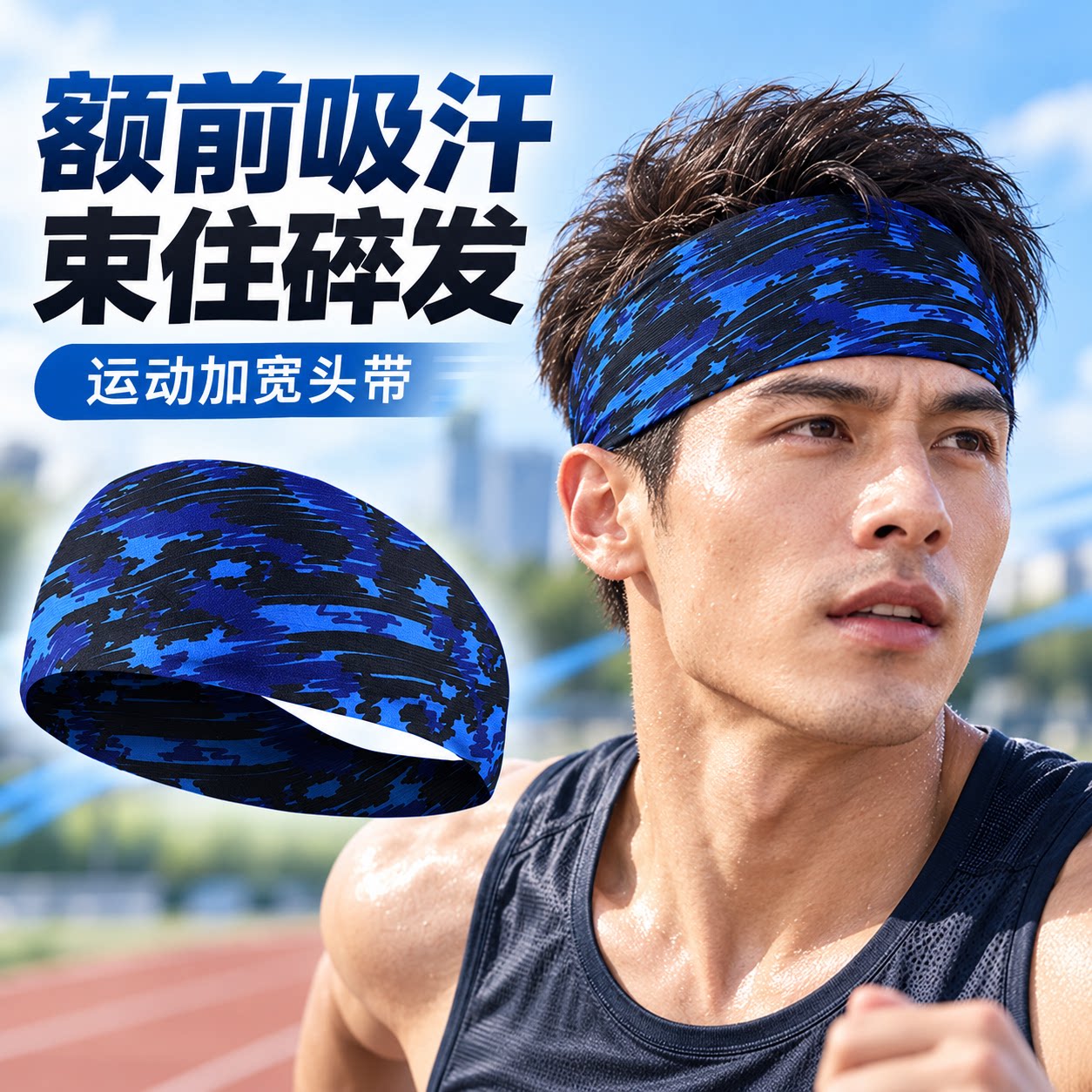 运动加宽发带吸汗束发跑步更清爽